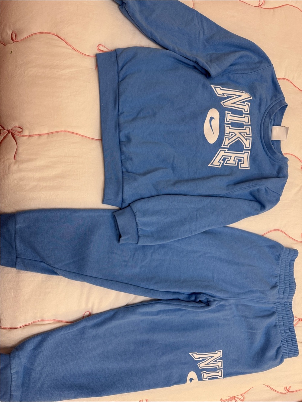 Nike Light Blue Crewneck Sweatshirt and Joggers Set